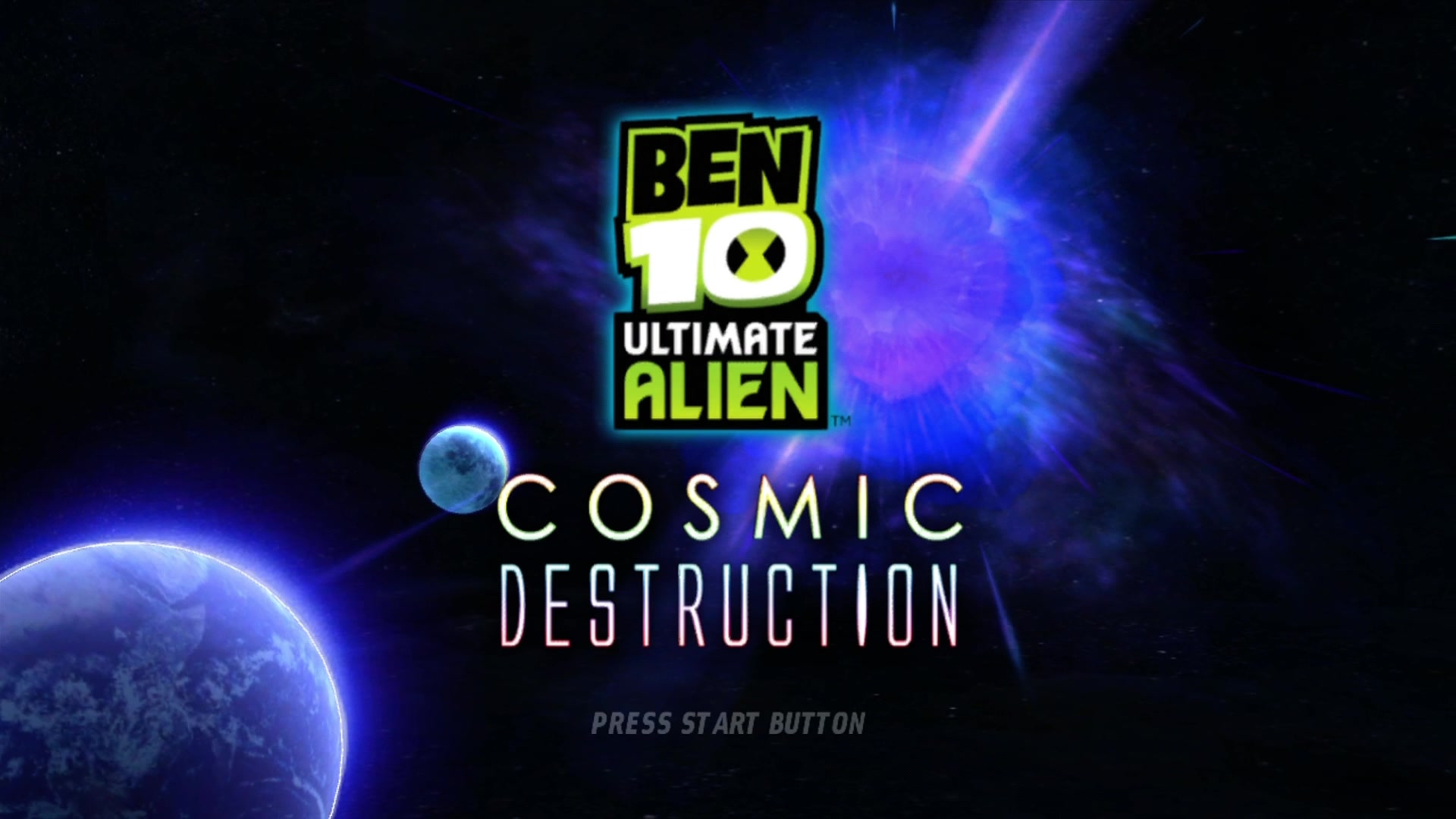 Ben 10: Galactic Racing title screen for Xbox 360